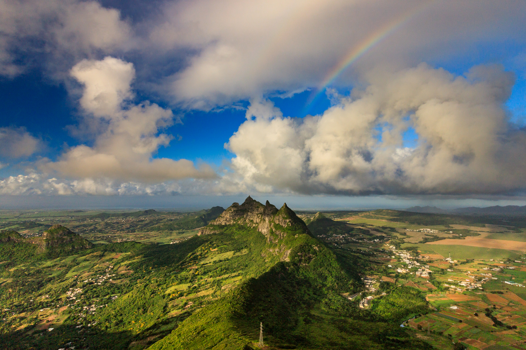 Rainbow as seen from Le Pouce, Mauritius