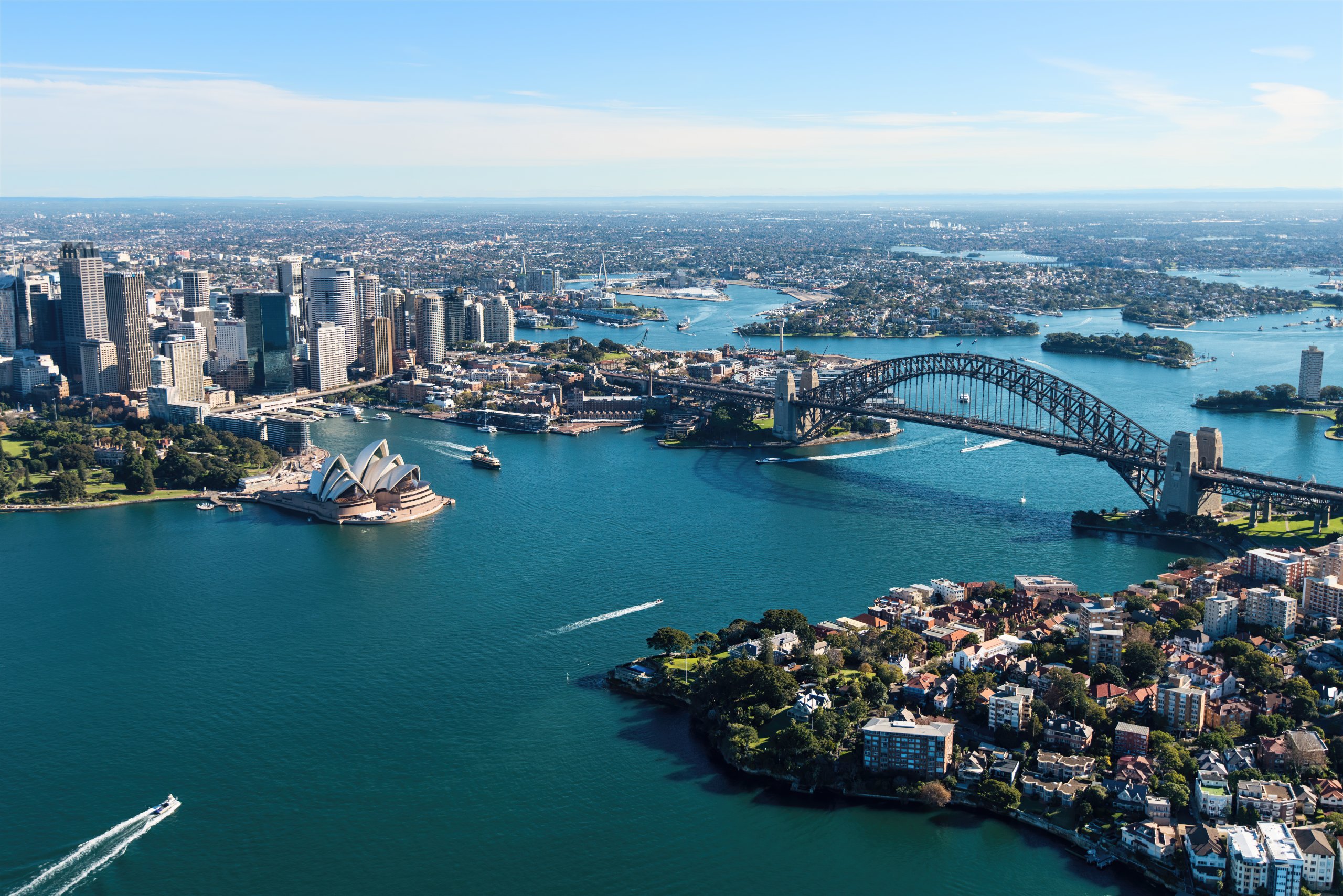 Aerial View of Sydney Harbour in Sydney, Australia