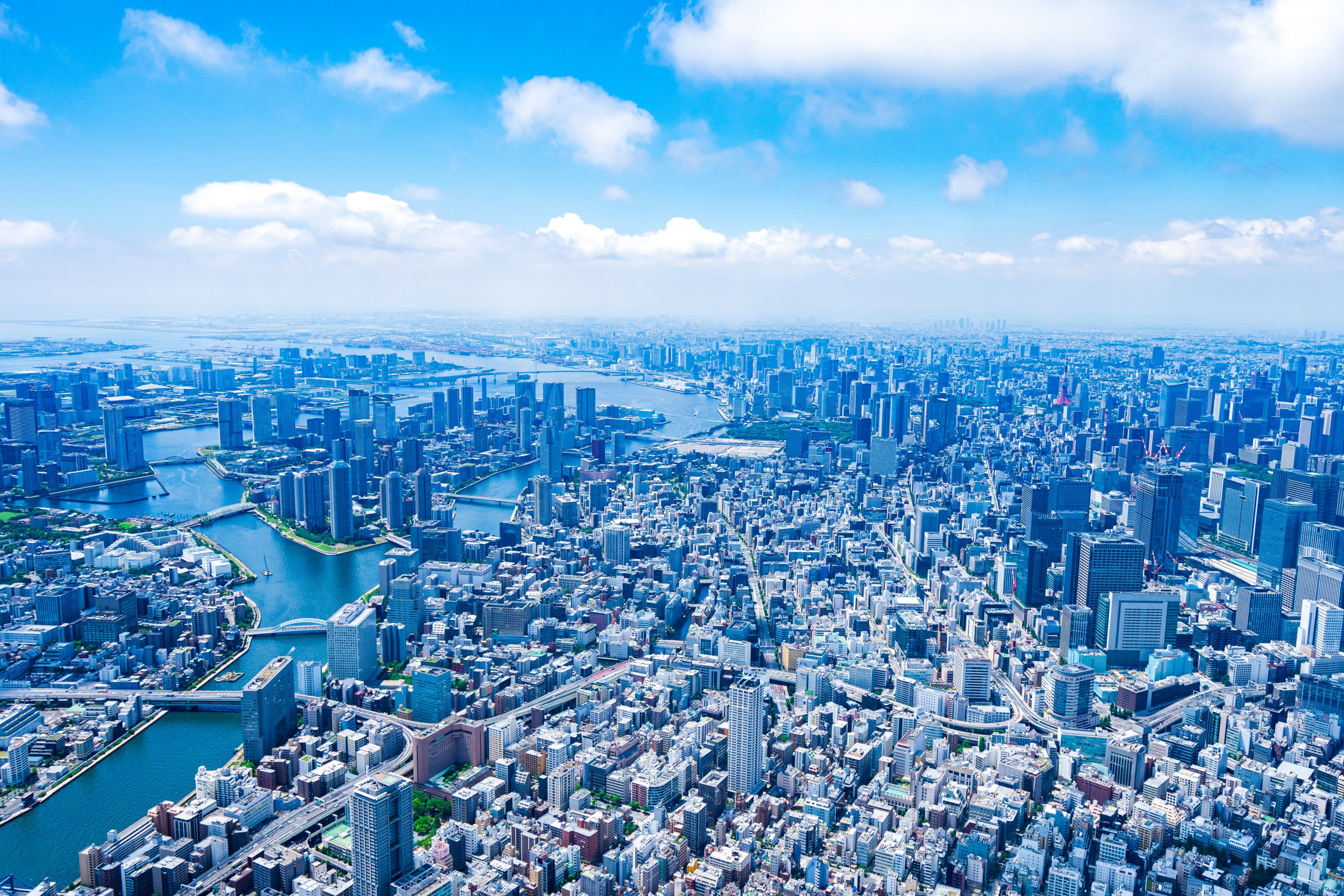 Aerial photograph of Tokyo Bay Area
