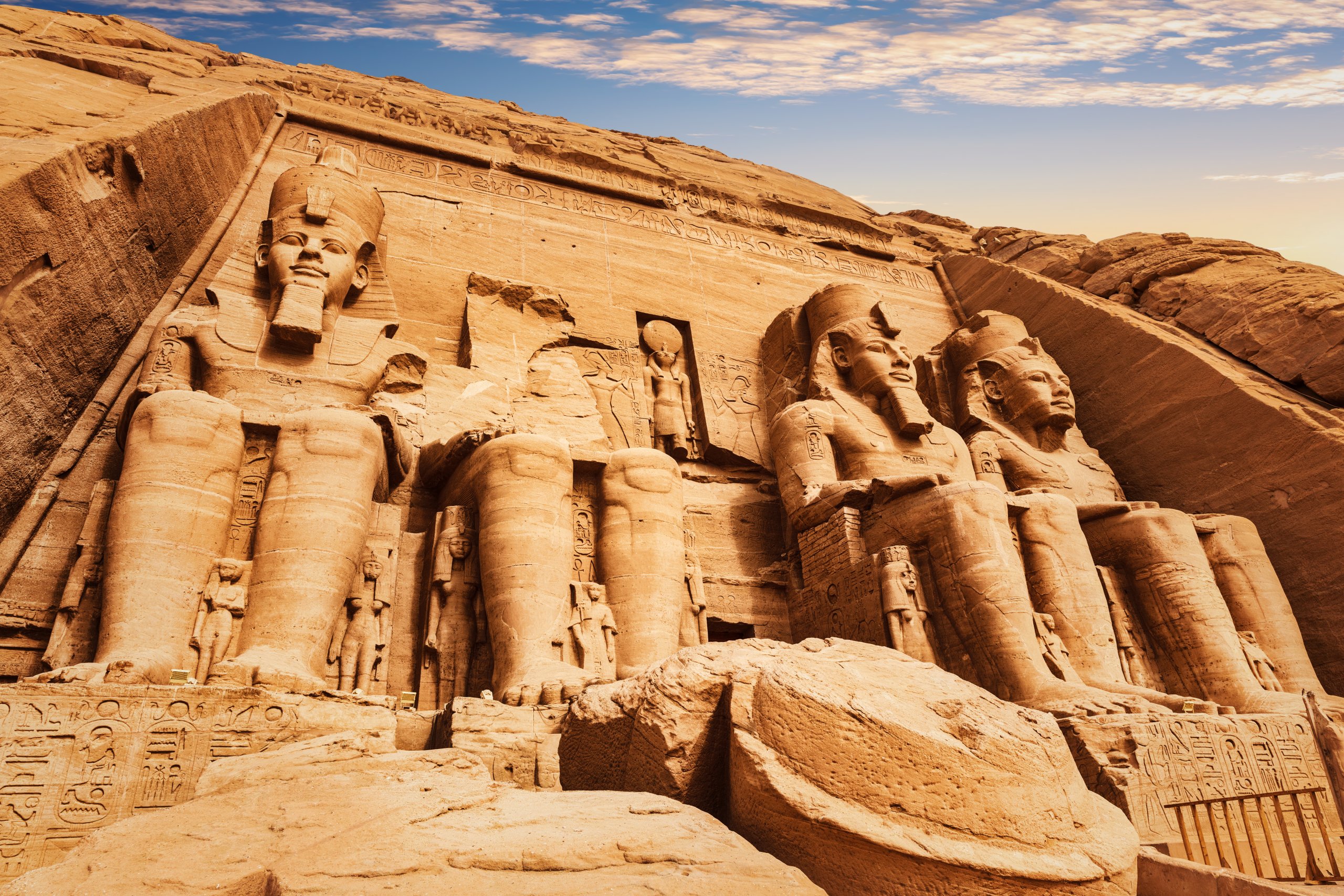 Abu Simbel, the Great Temple of Ramesses II close view, Egypt