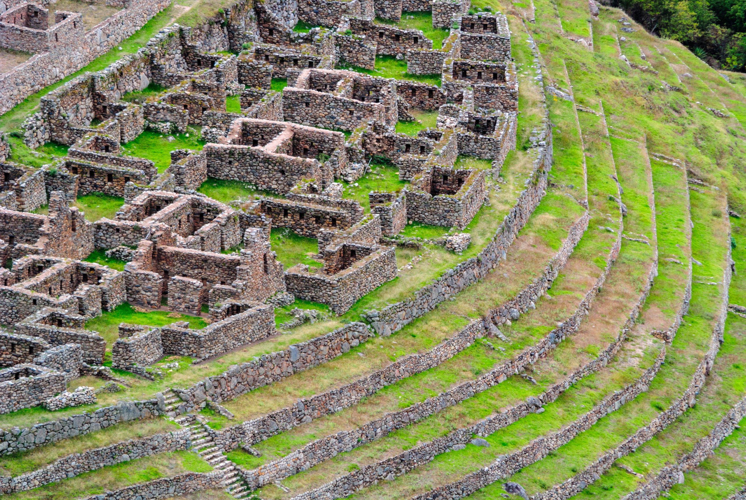 Llactapata ancient inca ruins on the Inca Trail