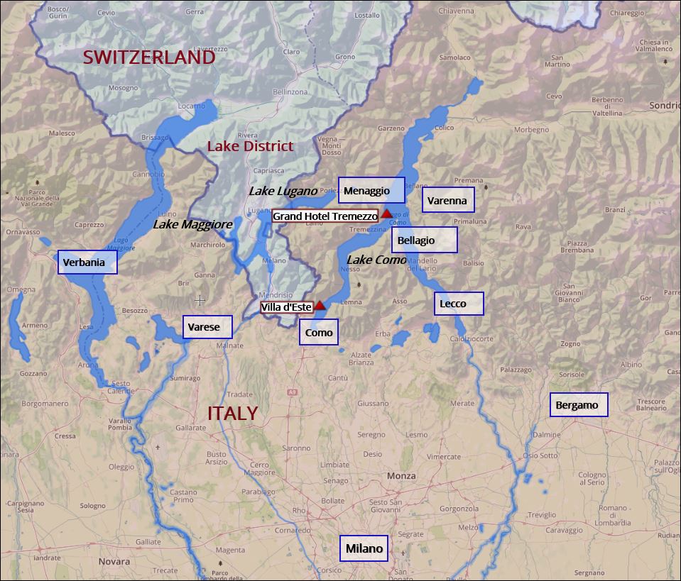 Lake como district map Kipling Clark
