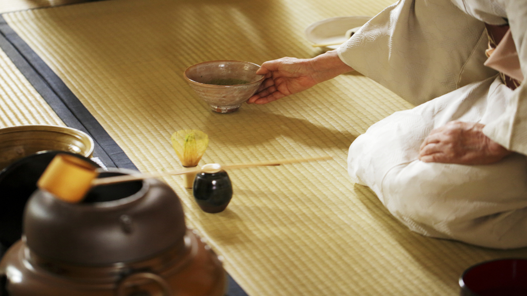 Japanese tea ceremony “Sado”,making some bowl of tea