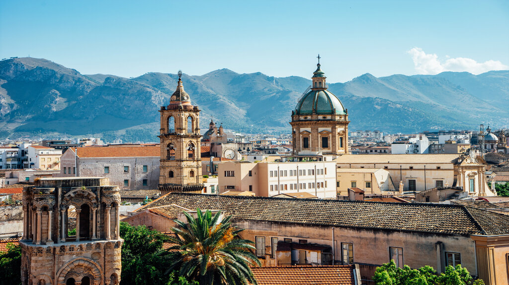 Skyline view of Palermo on a sunny day