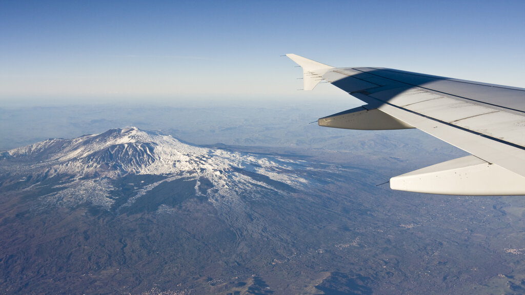 Volcano Etna view from Airbus A320