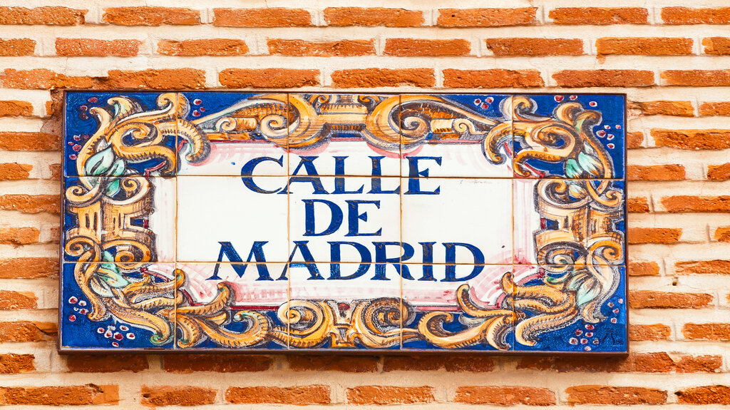 Spain, Madrid, Street Plaque. Calle de Madrid